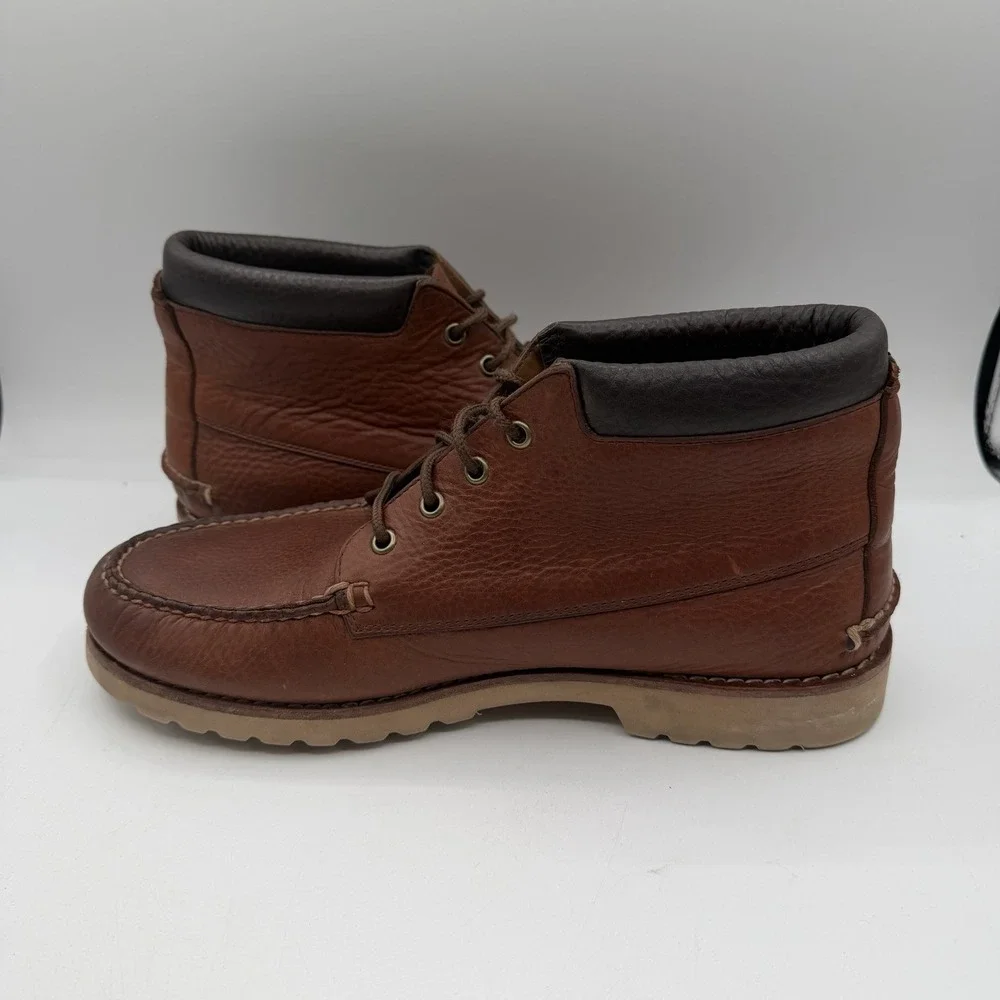 LL Bean Cruiser Signature Chukka Boots Mens 11 D Brown Leather‎ Lace Up Ankle